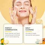 El set de limpieza suave de cúrcuma limpia suavemente la piel del rostro y mejora su calidad.