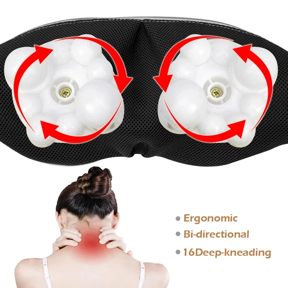 Electrical Shiatsu U Shape Massage Shawl Back Neck Shoulder Body Massager Device Infrared Heated Kneading Home Massage Shawl - V.I.P Digital Presence