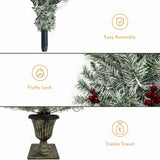 Pre-lit Xmas Tree Artificial Christmas 4-Piece Set,Garland, Wreath and Set of 2 Entrance Trees X-mas - V.I.P Digital Presence