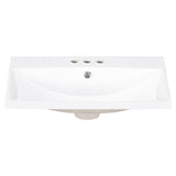 24" Bathroom Vanity Top Only White Basin 3-Faucet Holes  4" Faucet Available Ceramic - V.I.P Digital Presence