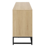 Engraved 3-door side panel with LED, self-service cabinet storage cabinet, modern coffee bar cabinet with adjustable shelf - V.I.P Digital Presence