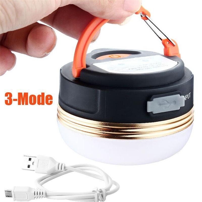 Mini luces portátiles para acampar, 3 W, LED, impermeables, para tiendas de campaña, lámpara colgante de noche, recargable por USB