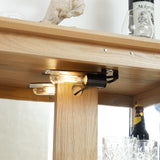 Light colored glass cabinet with adjustable glass frame, including cabinet light bulbs OAK with 2 doors and 1 drawer - V.I.P Digital Presence