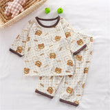 hibobi 2-Piece Children Air-Conditioning Clothing Summer Home Clothes Three-Quarter Sleeve Underwear Set Baby Pajamas Tracksuit - V.I.P Digital Presence