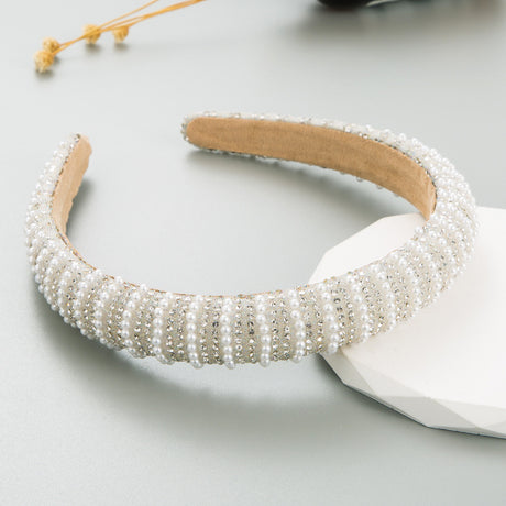 New Full Diamond Headband Pearl Rhinestone Fashion Headband Versatile Hair Accessories For Going Out - V.I.P Digital Presence