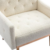 COOLMORE modern style armchair, plush decorative fabric armchair with golden metal legs (white teddy bear) - V.I.P Digital Presence