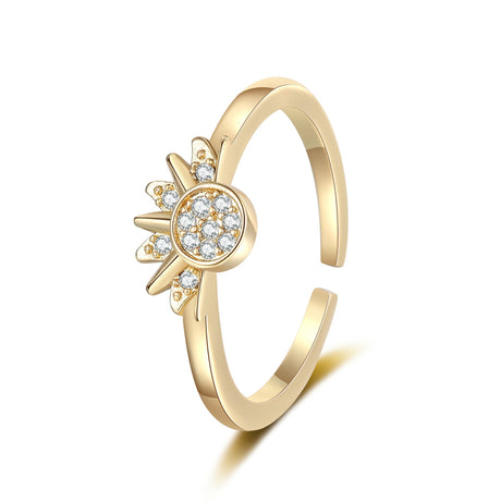 European and American personality simple design sun and moon folding ring female couple ring - V.I.P Digital Presence