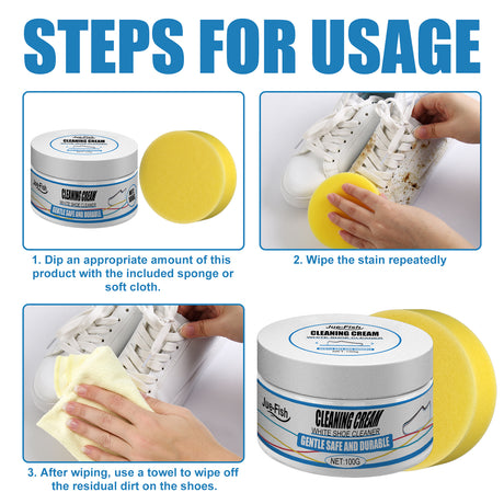 Small White Shoes Cleaning Cream, Strong Decontamination Cleaning Cream Wash Sports Canvas Shoes To Remove Stains - V.I.P Digital Presence
