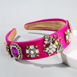 Creative Baroque Headband With Rhinestones Pearl Headband Bee Colorful Fabric Garland Headgear - V.I.P Digital Presence