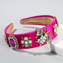 Creative Baroque Headband With Rhinestones Pearl Headband Bee Colorful Fabric Garland Headgear - V.I.P Digital Presence