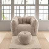 Soft Bean Bag Chair with High Resilient Foam(Chips)for living room and bedroom,Comfortable Square Lazy Sofa with Footstool - V.I.P Digital Presence