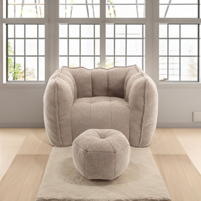 Soft Bean Bag Chair with High Resilient Foam(Chips)for living room and bedroom,Comfortable Square Lazy Sofa with Footstool - V.I.P Digital Presence