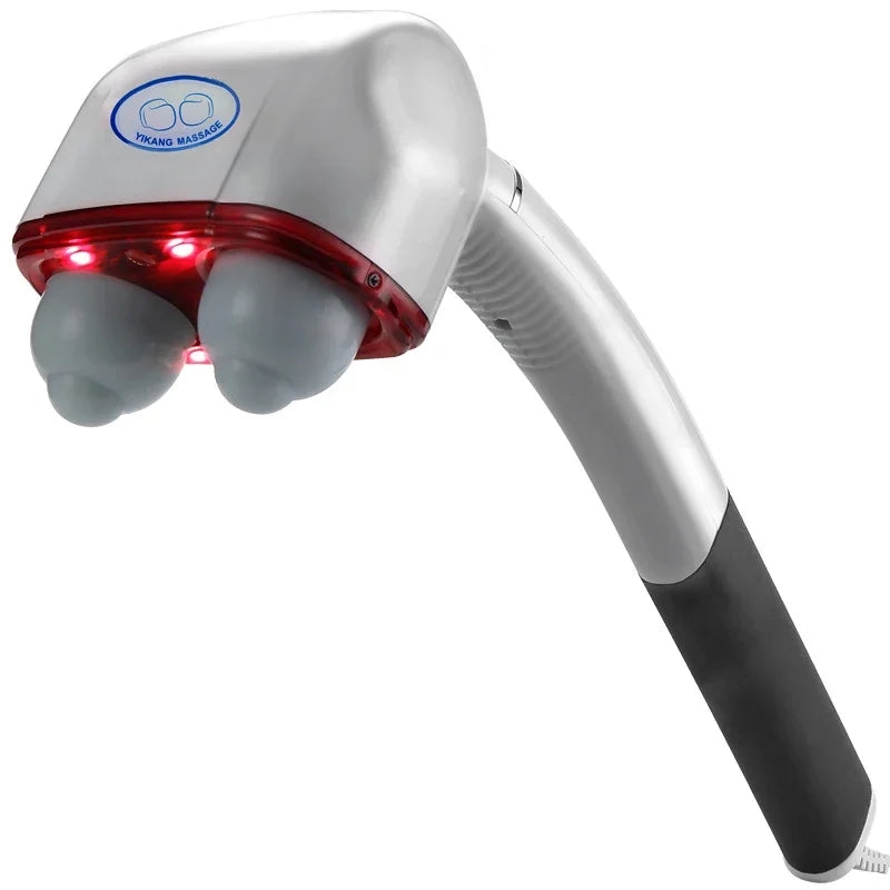 Electric Handheld Massager Hammer Vibrating Back Muscle Relax Neck Body Cervical Vertebra Relax Stick Roller with 2 Massage Head - V.I.P Digital Presence