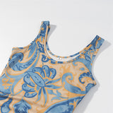 Elegant Sleeveless Printed Tassel Spliced Dress with Style - V.I.P Digital Presence