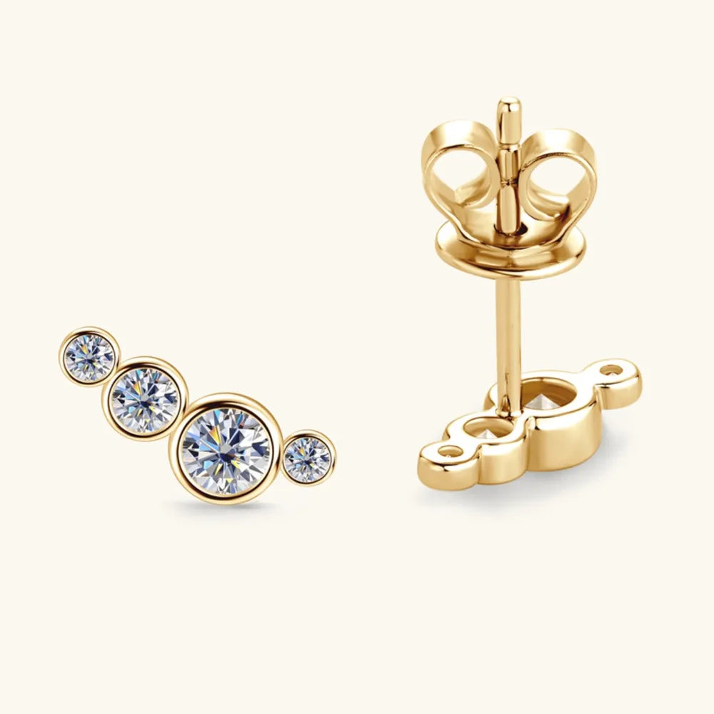 Moissanite 925 Sterling Silver Stud Earrings - V.I.P Digital Presence