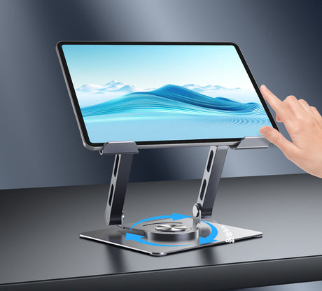 Dual arm support tablet stand with infinite adjustment, rotation, folding, heat dissipation, gaming phone stand - V.I.P Digital Presence