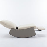 Modern rocking chair recliner, comfortable cushioned recliner with footstool, gray - V.I.P Digital Presence