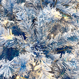 6FT pre ignited hinge chain artificial fir Christmas tree, Christmas tree snowflake flocking person with 750 Christmas branches - V.I.P Digital Presence