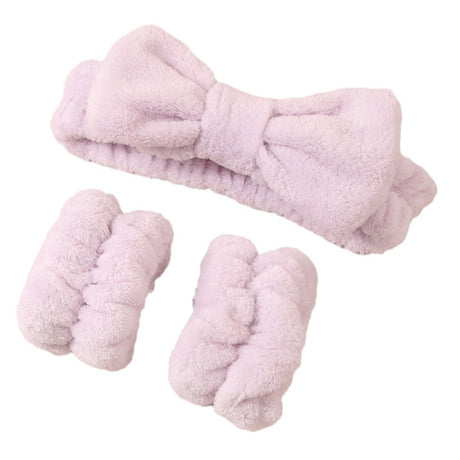 Wash face headband waterproof wrist strap set butterfly bow simple headband wrist 3-piece set - V.I.P Digital Presence
