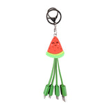 Summer cartoon charging cable refreshing fruit watermelon smiling face keychain data cable creative mobile fast charging cable - V.I.P Digital Presence