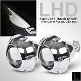 RACBOX 2Pcs 2.5 Inch Universal Bi Xenon HID Projector Lens Silver Black Shroud H1 Xenon LED Bulb H4 H7 Motorcycle Car Headlight - V.I.P Digital Presence