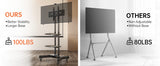 FANCO Universal Rotating TV Stand, suitable for 32-80 inch TVs, adjustable tilt height, maximum VESA 600x400mm (black) - V.I.P Digital Presence