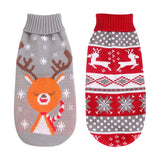 Christmas reindeer maple leaves snowflakes holiday pet clothes high necked knitted sweaters dog and cat clothing jackets - V.I.P Digital Presence