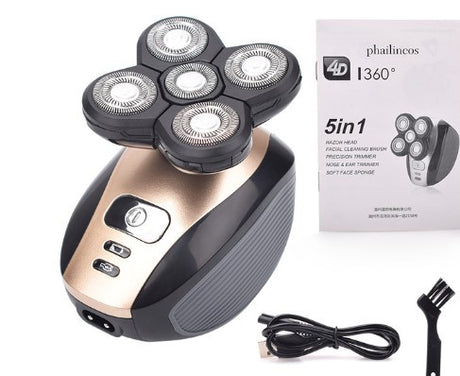 Multifunctional 5-Head Shaver Rechargeable Razor Water Washing Bald Head Machine Five-In-One Razor - V.I.P Digital Presence