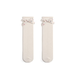 Hollow Mesh Floral Bow Princess Socks Combed Cotton Girls Stockings - V.I.P Digital Presence