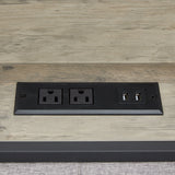 Bed frame with charging station full size, Grey, 83.1'' L x 56.1'' W x 39.2'' H. - V.I.P Digital Presence
