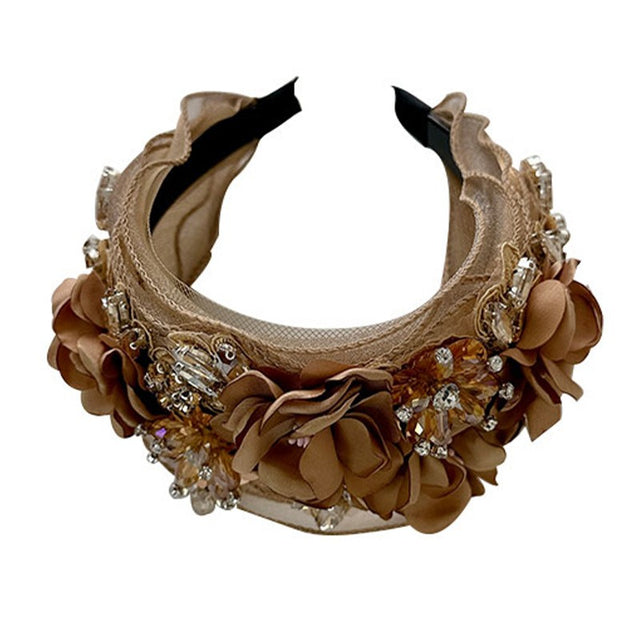 Fabric Flower Heavy Industry Wide Edge Crystal Super Immortal Women's Headband Headwear - V.I.P Digital Presence