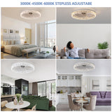 Modern acrylic ceiling fan light with remote control, dimmable LED pendant light, 6-speed adjustable, silent motor - V.I.P Digital Presence