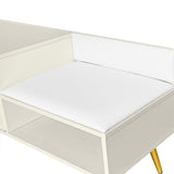 Modern Shoe Storage Bench with Hidden Storage and Upholstered Cushions for Bedside, Living Room and Entryway ((Antique White) - V.I.P Digital Presence