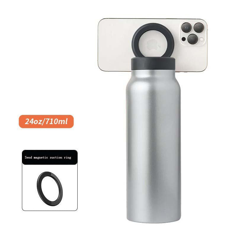 Magnetic insulated cup, phone holder, drama chasing, high aesthetic value, 304 stainless steel sports pot - V.I.P Digital Presence