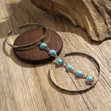 Bohemian style geometric metal arm ring Leg Chain minimalist imitation turquoise arm chain - V.I.P Digital Presence