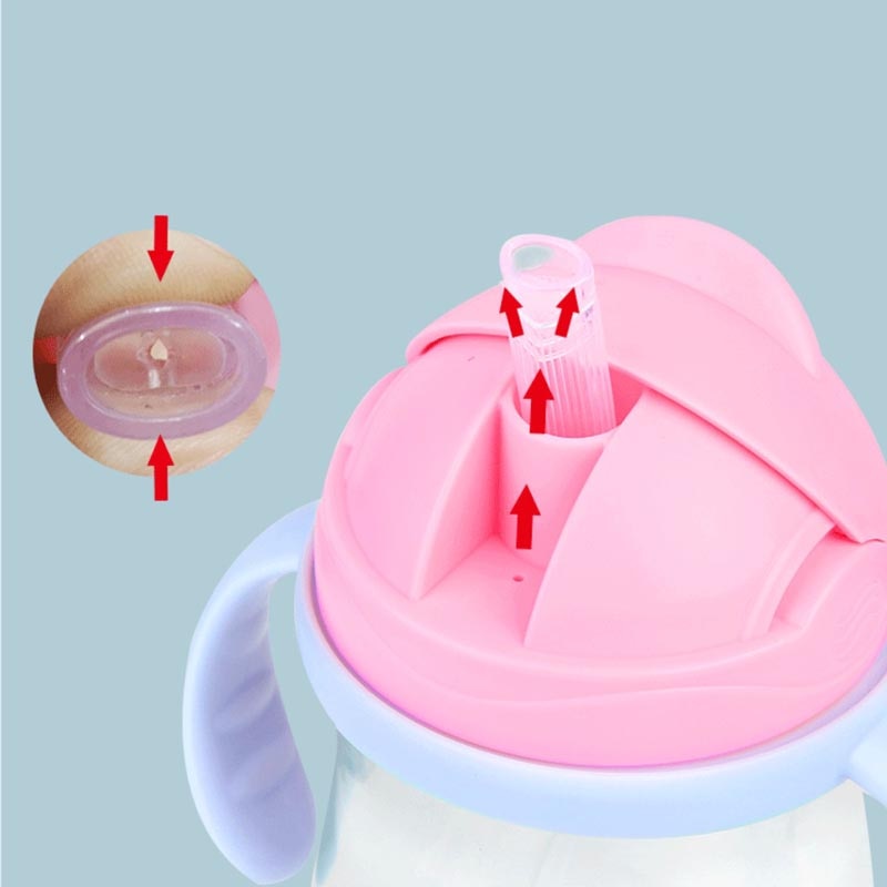 Botellas de agua con forma de gel de sílice para bebés, recién nacidos, bebés y niños pequeños, con pajita