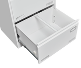 Horizontal file cabinet, 2 drawers, white file cabinet with lock, metal file cabinet with lock, 3 drawers, legal office cabinet - V.I.P Digital Presence