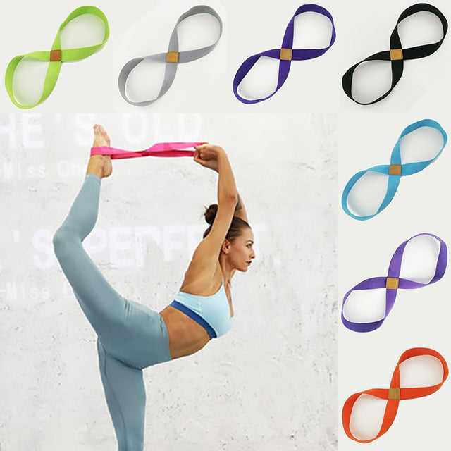 Yoga Stretch Strap Belt 8-shaped Women Pull Up Bands Belt Rope for Wrist Training Gym Pilates Physical Therapy Fitness Equipment - V.I.P Digital Presence