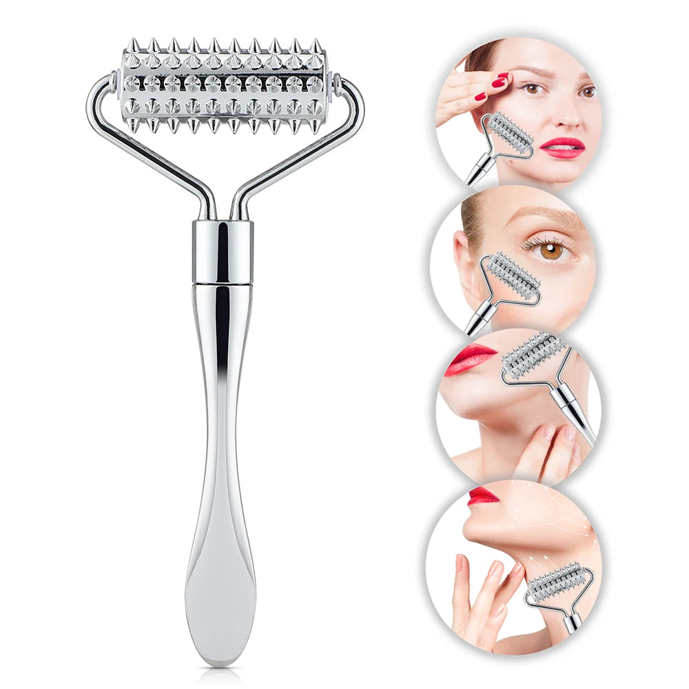 Stainless Steel Pointed Roller Spatula Massage Ball Stone Face Roller Massager To Improve Neck Facial Beauty Skin Care Tool - V.I.P Digital Presence