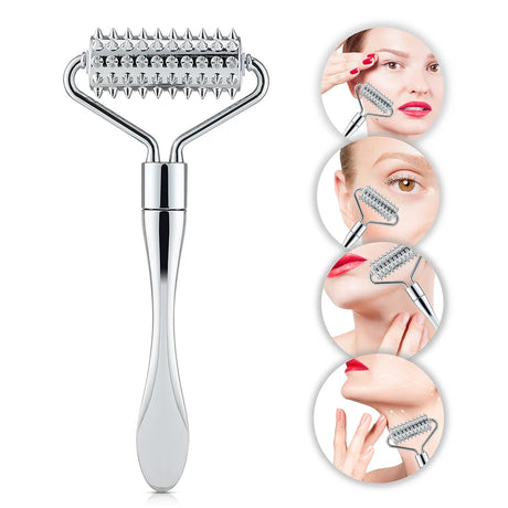 Stainless Steel Pointed Roller Spatula Massage Ball Stone Face Roller Massager To Improve Neck Facial Beauty Skin Care Tool - V.I.P Digital Presence