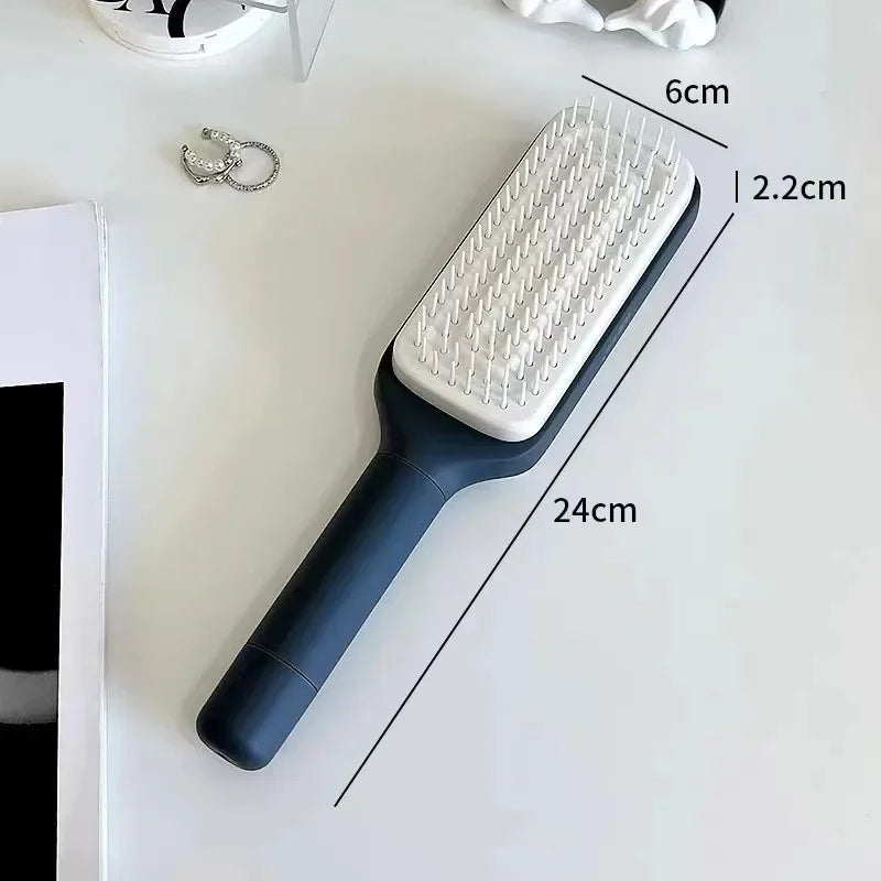 Automatic Cleaning Rotating Lifting Comb Self Cleaning Hairbrush Rotating Retractable Anti Static Massage Comb Scalp Hair Comb - V.I.P Digital Presence