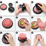 3-in-1 Manual Kitchen Gadget: Hamburger Patty, Round Beef Burger & Meatball Press. - V.I.P Digital Presence