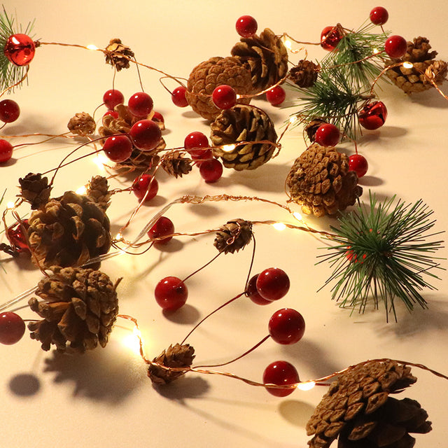 LED Pinecone Light String Small Mulberry Copper Wire Light Creative Flashing Light String Christmas Courtyard Decoration Light String - V.I.P Digital Presence