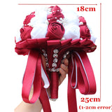 WifeLai-A Ramos De Novia Burgundy Artificial Flower Bridesmaid Wedding Bouquet - V.I.P Digital Presence