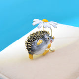 CINDY XIANG Cute Hedgehog Brooch Fashion Daisy Brooches For Women Animal Jewelry Funny Winter Design High Quality - V.I.P Digital Presence