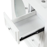 30" Bathroom Vanity with Sink, Bathroom Vanity Cabinet with Three Drawers and Door, Solid Wood and MDF, White - V.I.P Digital Presence