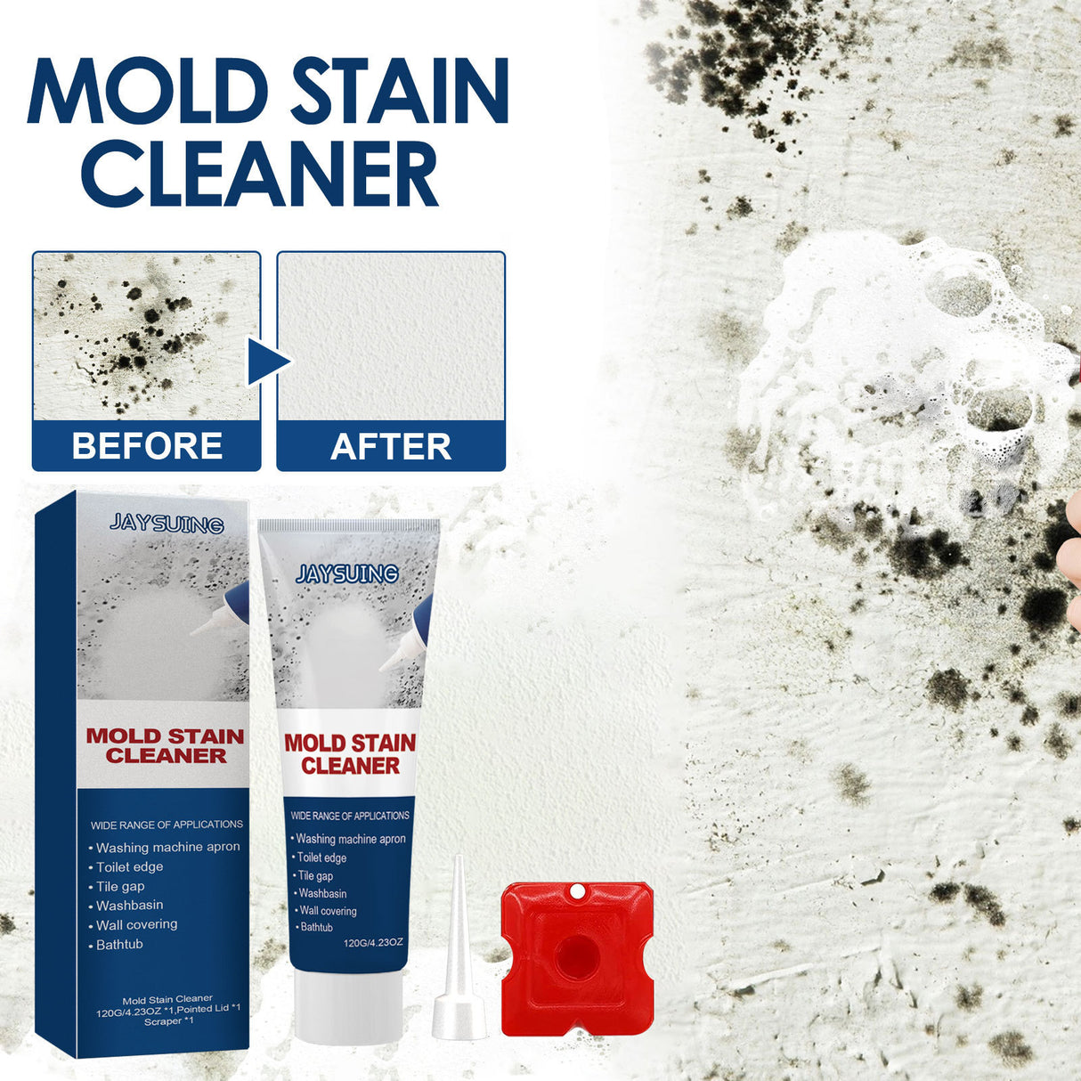 JAYSUING Mildew Removal Gel, Household Mildew Remover To Remove Mildew Stains Bathroom Kitchen White Wall Mildew Cleaner - V.I.P Digital Presence