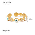 18K gold-plated stainless steel devil eye open ring Fashionable and versatile titanium steel ring for women - V.I.P Digital Presence