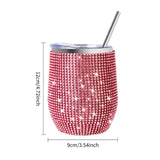 12oz Diamond Wine Tumbler With Sealed Lid Vacuum Thermo Beer Mug Cup Stainless Steel Mug Cup Champagne Party Bridemaid Gift - V.I.P Digital Presence