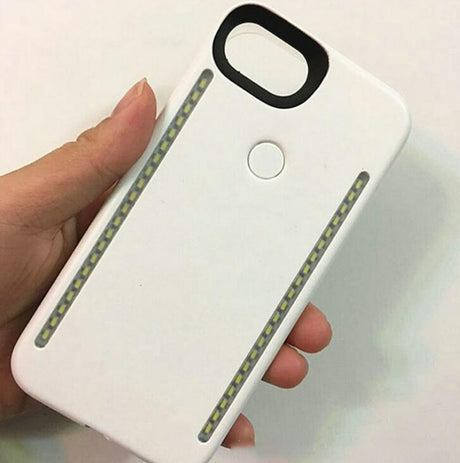 Light Up Duo Case for iPhone X SE 6 7 8 Plus Selfie Luminous Cover with Retail Package - V.I.P Digital Presence